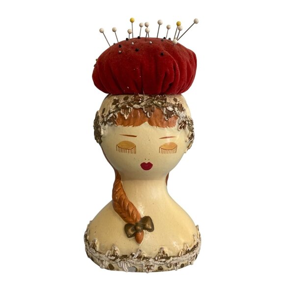 Other - Unique Gemma Taccogna Style Lady Head Pin Cushion Scandi Vibes